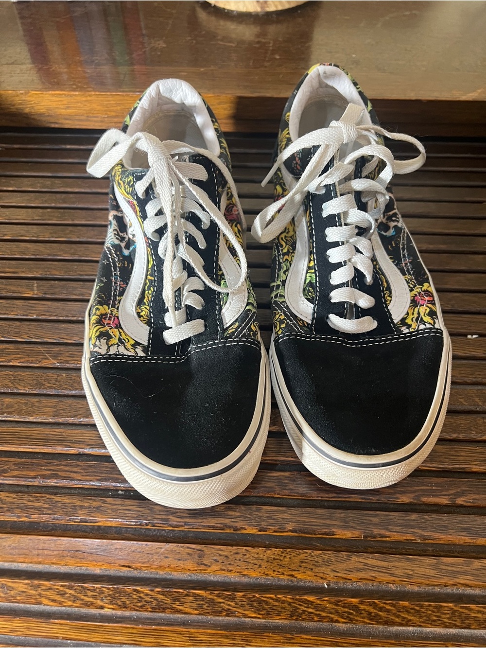 Vans Black Floral Low-Top Skate Shoes